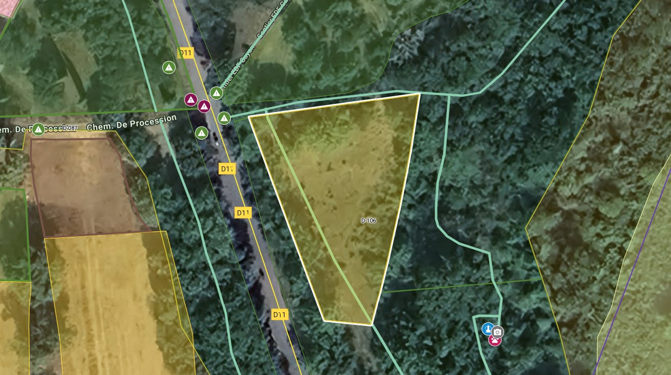 Champ des Basses-terres de la Porquetière.