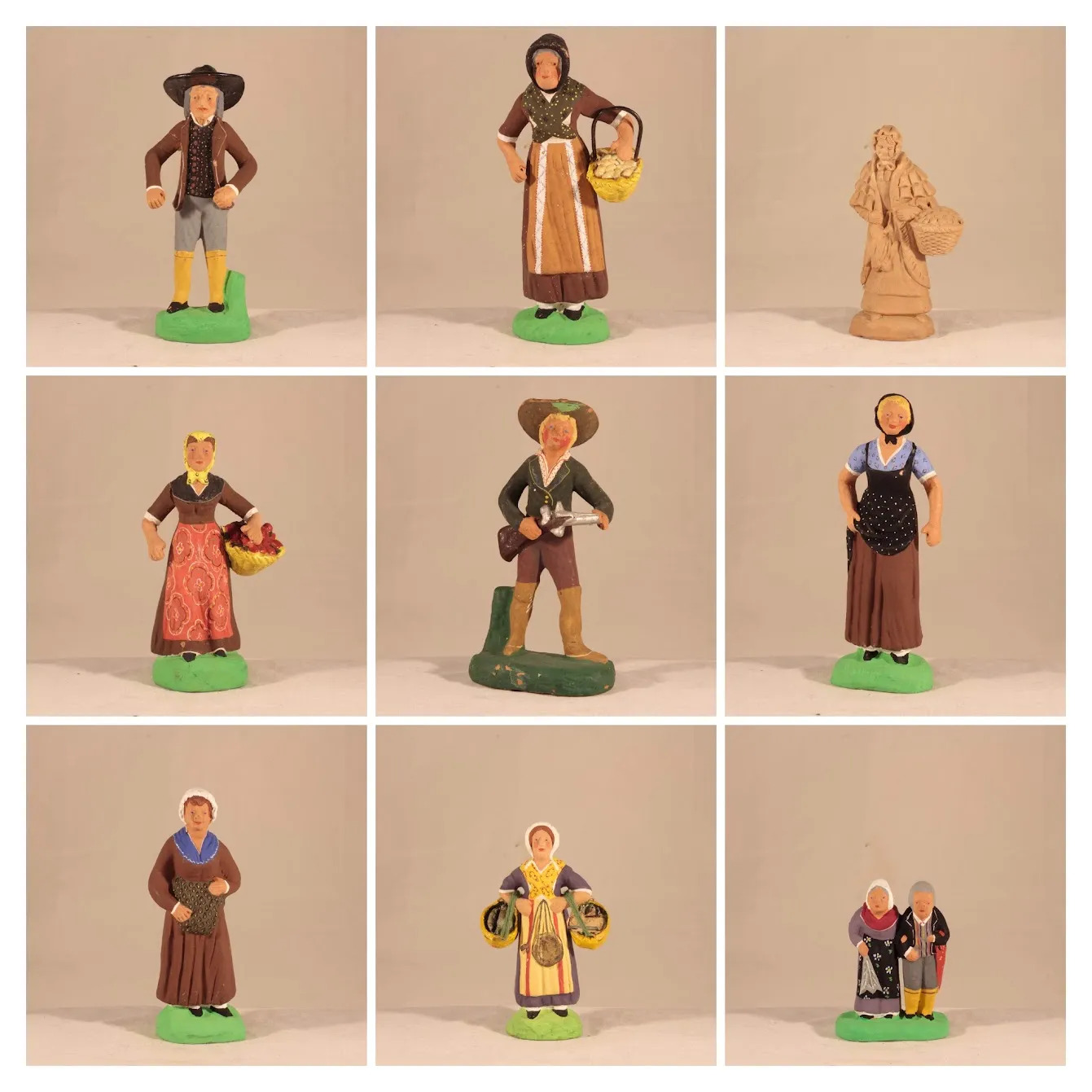 Une infime sélection de la collection des santons de TOUN du Domaine Saint-Antonin.